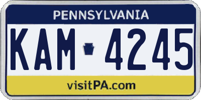 PA license plate KAM4245