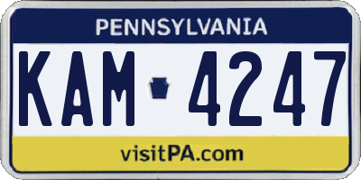 PA license plate KAM4247