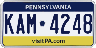 PA license plate KAM4248
