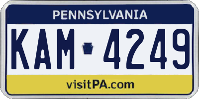 PA license plate KAM4249