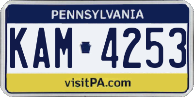 PA license plate KAM4253