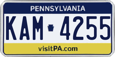 PA license plate KAM4255