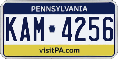 PA license plate KAM4256