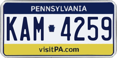 PA license plate KAM4259