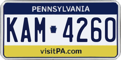 PA license plate KAM4260