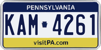 PA license plate KAM4261