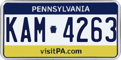 PA license plate KAM4263