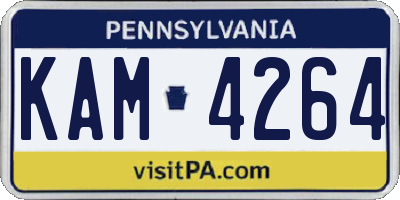 PA license plate KAM4264