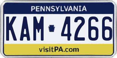 PA license plate KAM4266