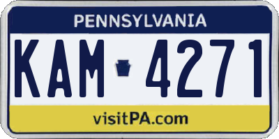 PA license plate KAM4271