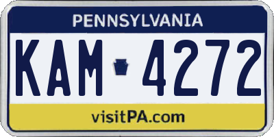 PA license plate KAM4272
