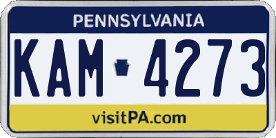 PA license plate KAM4273