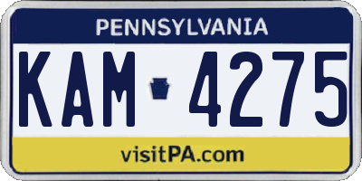 PA license plate KAM4275