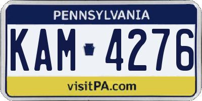 PA license plate KAM4276