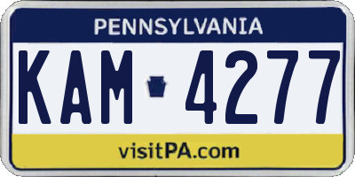 PA license plate KAM4277
