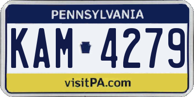PA license plate KAM4279