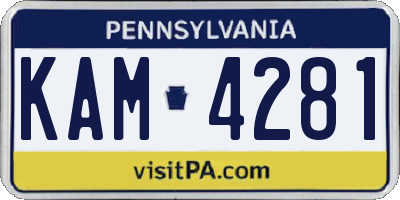 PA license plate KAM4281
