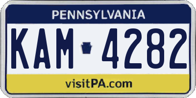 PA license plate KAM4282
