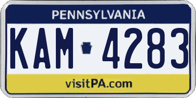 PA license plate KAM4283