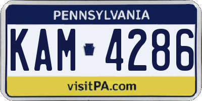 PA license plate KAM4286
