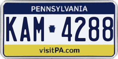 PA license plate KAM4288