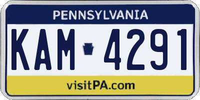 PA license plate KAM4291