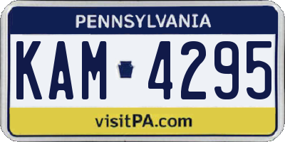PA license plate KAM4295