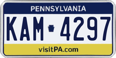 PA license plate KAM4297