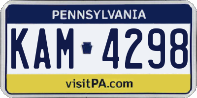 PA license plate KAM4298