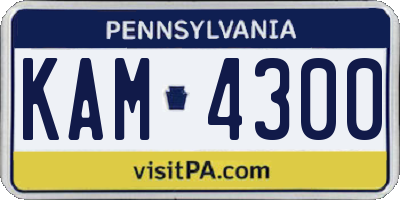 PA license plate KAM4300