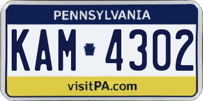 PA license plate KAM4302