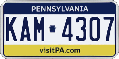 PA license plate KAM4307