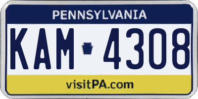 PA license plate KAM4308
