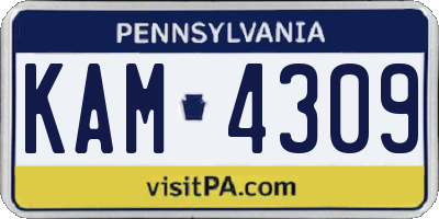 PA license plate KAM4309