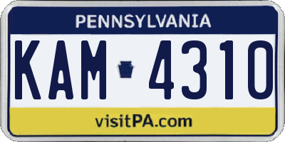 PA license plate KAM4310