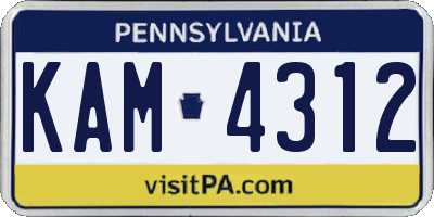 PA license plate KAM4312