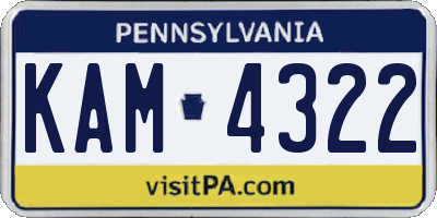 PA license plate KAM4322