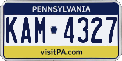 PA license plate KAM4327