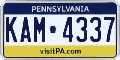 PA license plate KAM4337