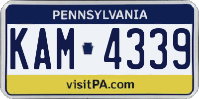 PA license plate KAM4339