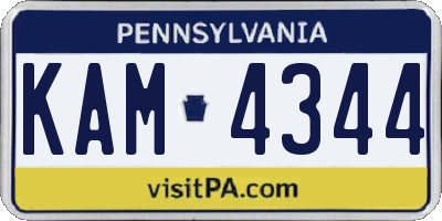 PA license plate KAM4344