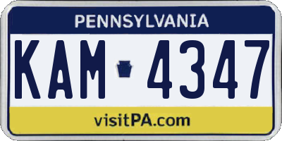 PA license plate KAM4347