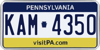 PA license plate KAM4350