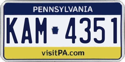 PA license plate KAM4351