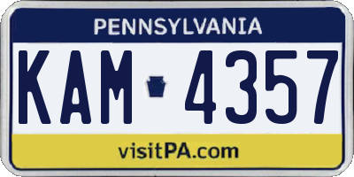 PA license plate KAM4357