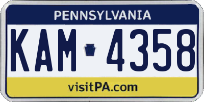PA license plate KAM4358