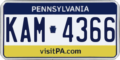 PA license plate KAM4366