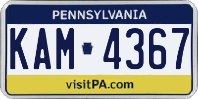 PA license plate KAM4367