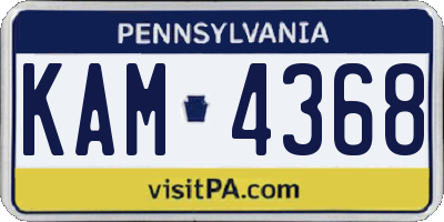 PA license plate KAM4368
