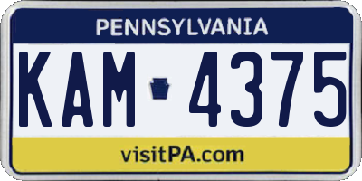 PA license plate KAM4375
